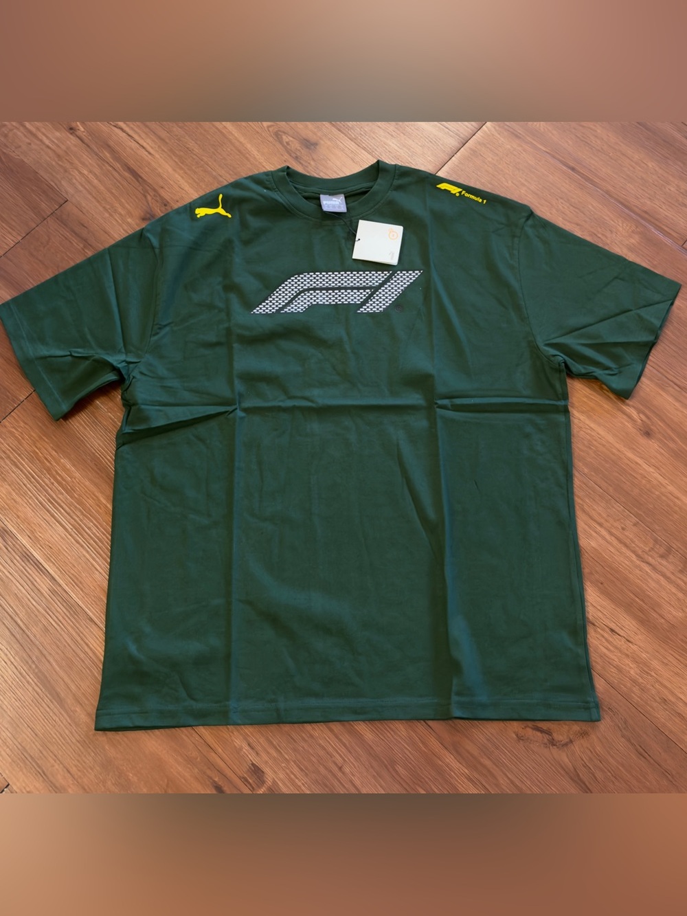 Puma Men's Dark Green Short Sleeve Logo T-Shirt
